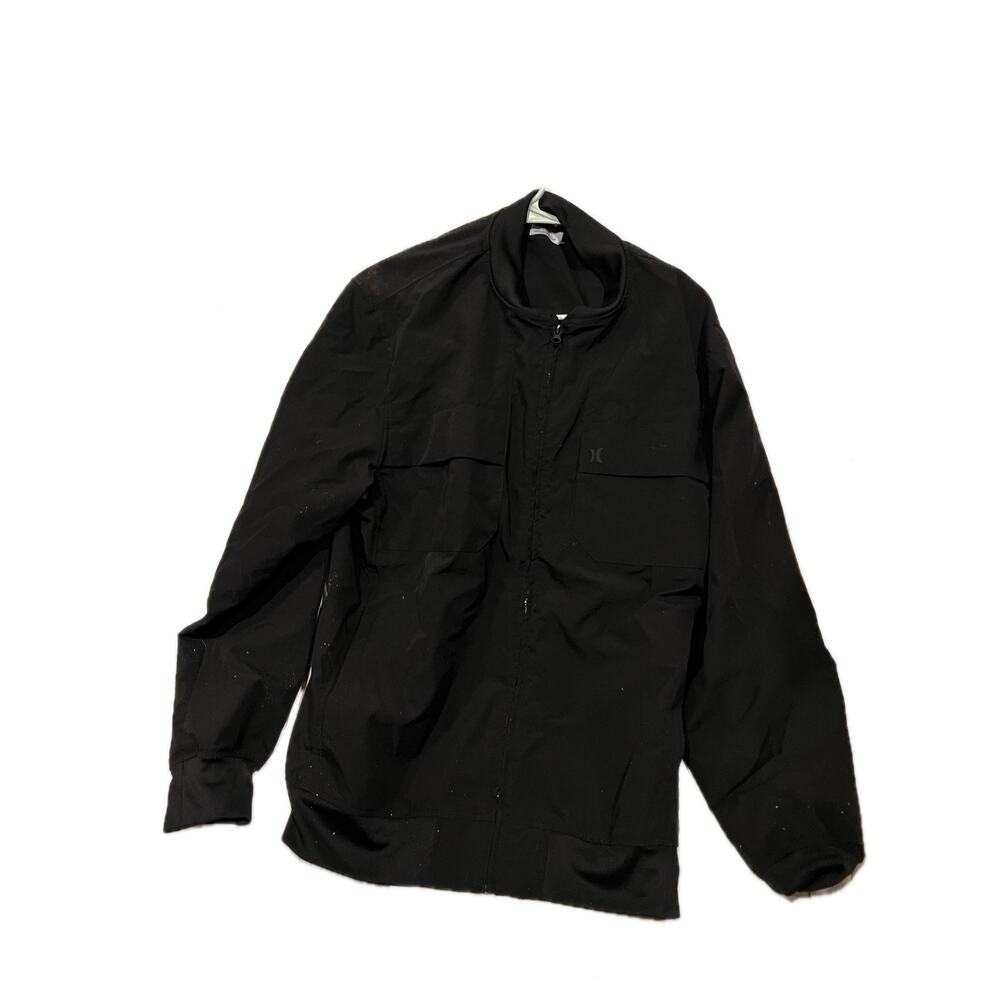 Hurley Black Full Zip Windbreaker Crew Mens Large